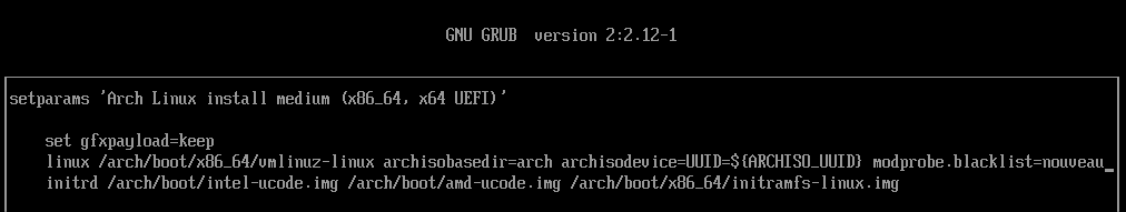 GRUB entry with Nouveau disabled
